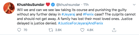 Khushbu Sundar tweet