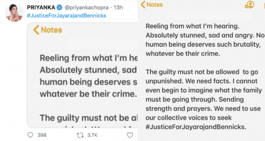 Priyanka Chopra tweet
