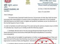 PIB rubbishes news of online counselling for PG medical courses as fake