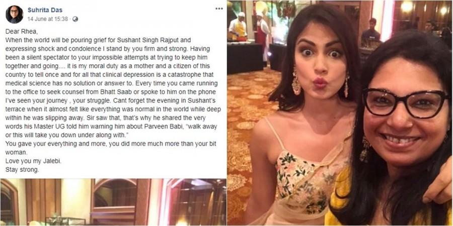 Rhea Chakraborty with Mahesh Bhatt's associate Suhrita Das 拉普朗·哈恩,哈恩·哈恩,叫巴德尔·马德尔