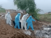 Mass burial of COVID victims
