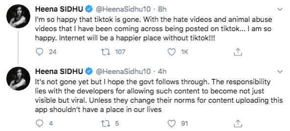 Heena Sidhu tweet