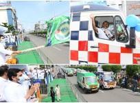 YS Jagan Mohan Reddy launches 1088 ambulences