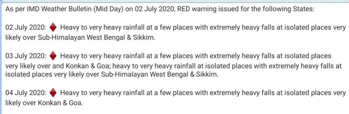 Warning issued by NDMA warning