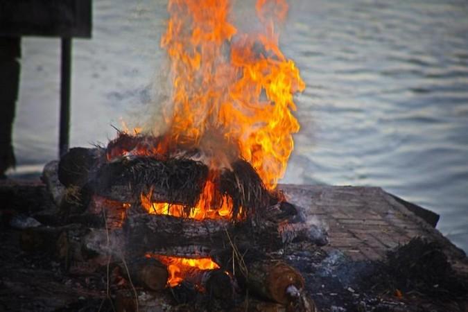 A body being cremated Funeral