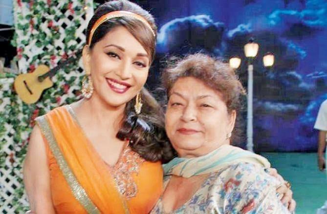 madhuri Dixit and Saroj khan