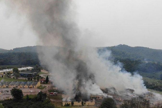 Explosion at a Turkish fireworks factor. Image: Twitter Turkey blast