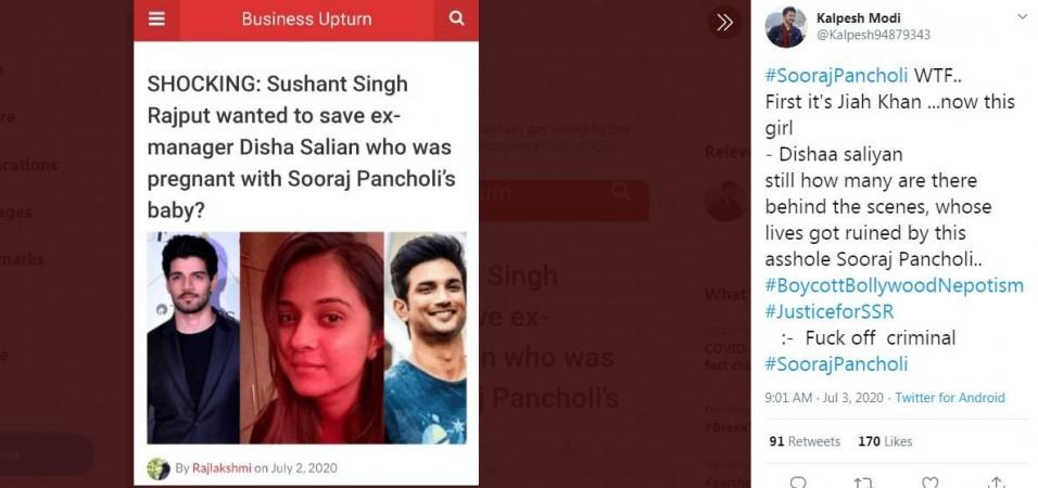 Sooraj Pancholi, Disha Salian, Sushant Singh Rajput