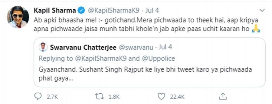Kapil Sharma Kapil Sharma, Sushant Singh Rajput