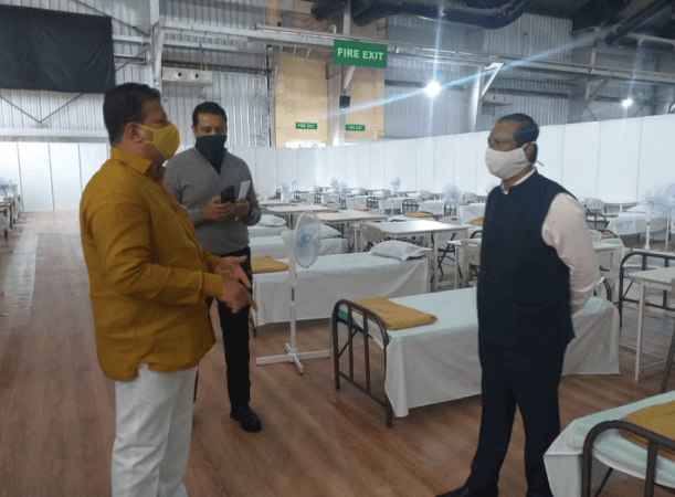 BBMP officials and MLA Vishwanath visit BIEC