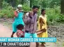 Pregnant woman carried on makeshift basket in Chhattisgarh