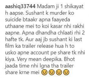 Sushant Singh Rajput's fans lash out at Deepika Padukone