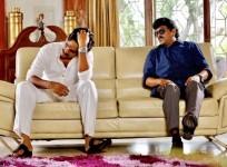 Power Star movie still featuring Pawan Kalyan and Chiranjeevi's lookalikes