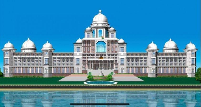 New Telangana Secretariat building design. New Telangana Secretariat building design