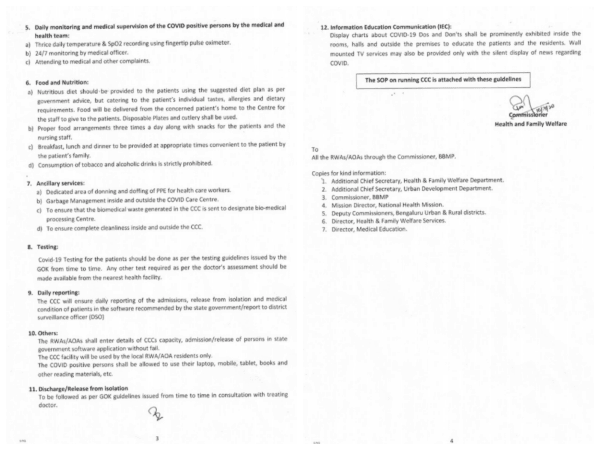 Government order for RWAs setting up COVID care centres