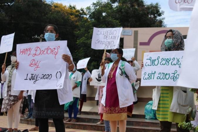 Frontline workers but no stipend for 16 months. JJM Medical college in Davangere