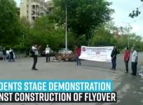 Residents stage demonstration against construction of flyover in Dwarka
