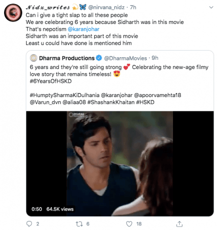 fans celebrate #6YearsOfSidharthInHSKD