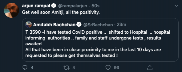 Big B tests positive