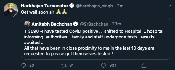 Big B tests positive