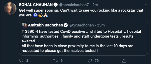 Big B tests positive