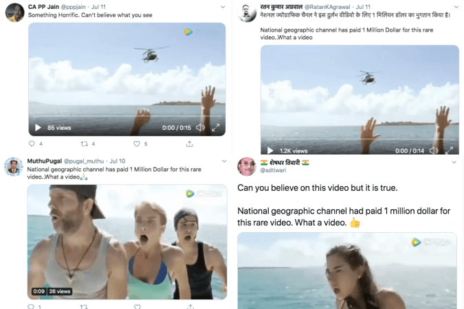Tweets on shark attacking helicopter