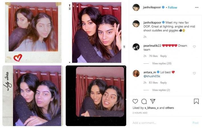 Janhvi Kapoor with younger sister Khushi Janhvi Kapoor with younger sister Khushi