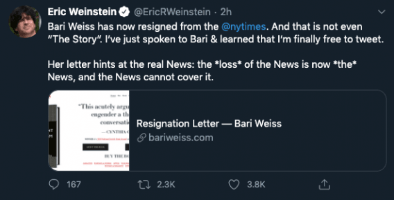 Nyt Editor Bari Weiss Resigns Citing Hostile Work Environment Full Text Of Resignation Reactions Ibtimes India
