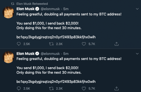 Elon Musk account hacked? Elon Musk account hacked