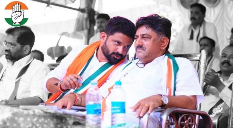 Mithun Rai with DK Shivakumar