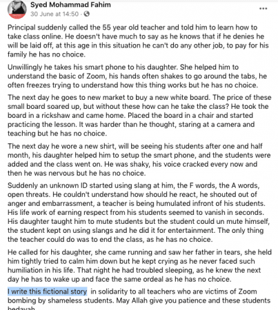 Facebook post