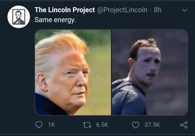 Twitter user posts a picture of Mark Zuckerberg and Donald Trump Mark and Trump