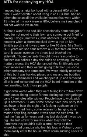 The viral post on AITA about HOAs - 1 The viral post on AITA about HOAs - 1