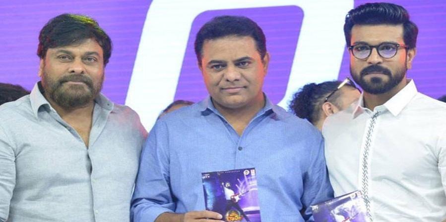 KTR aka KT Rama Rao with Chiranjeevi and Ram Charan KTR aka KT Rama Rao with Chiranjeevi and Ram Charan