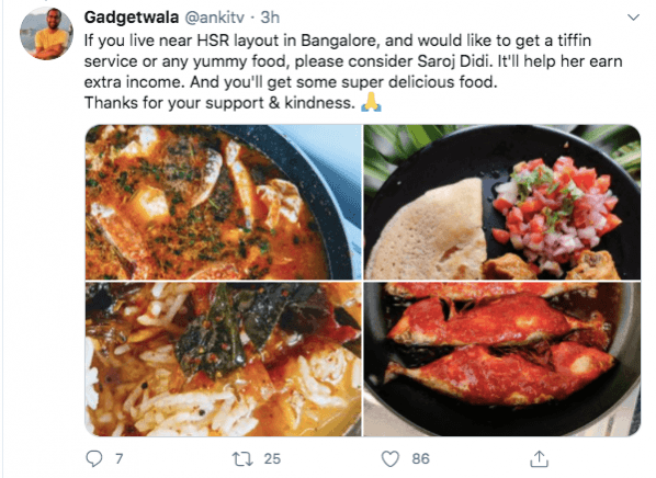 Saroj Didi's array of dishes Ankit Vengurlekar tweet