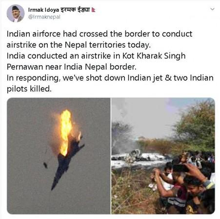 Old, unrelated images shared as Indian jet shot down by Nepal Old, unrelated images shared as Indian jet shot down by Nepal