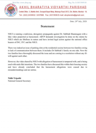 ABVP statement