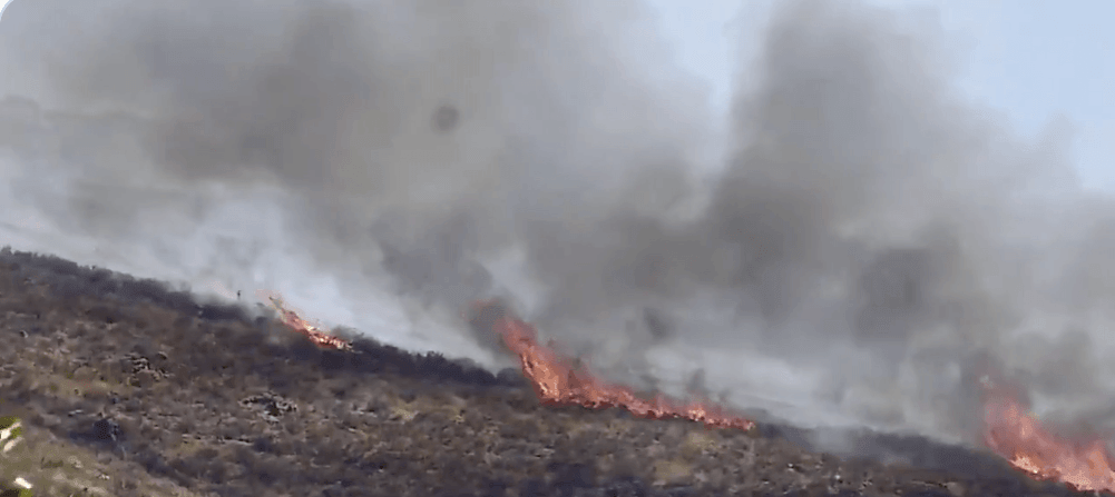 A wildland fire broke out at around 3 pm on Saturday. karen fire
