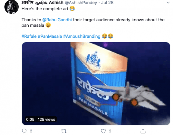 Rafale pan masala tweet