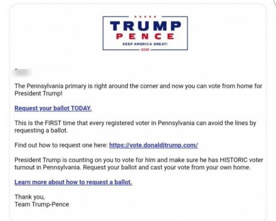 Trump Campaign Mailer Trump Campaign Mailer