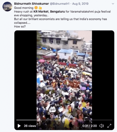 Tweet on Video of KR Market