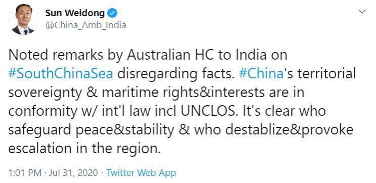 Chinese Ambassador Twitter