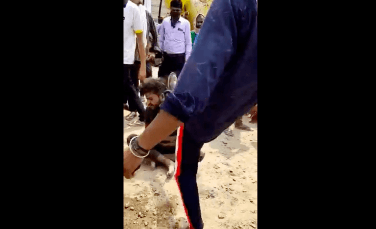 mob attacks man