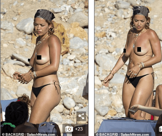 Rita Ora on beach