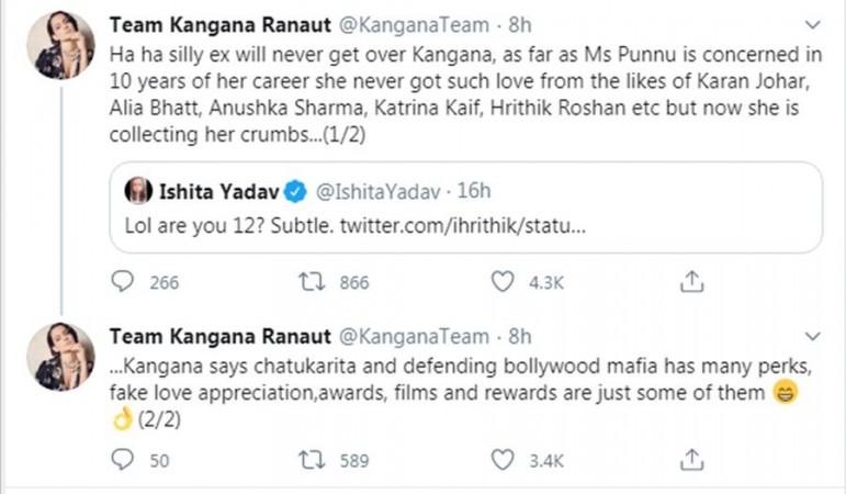 Kangana Ranaut, Hrithik Roshan, Taapsee Pannu