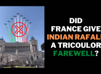 France did not give Indian Rafale a tricolour farewell.