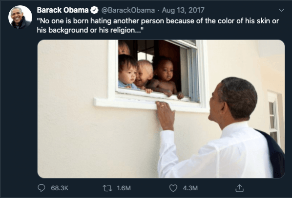 Barack Obama's most-liked tweet of 2017 Barack Obama's most-liked tweet