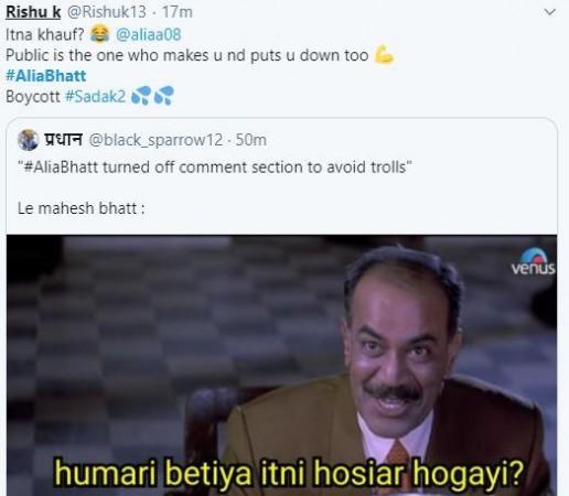 Alia Bhatt Trolled after Sadak 2 Premiere Date Announced