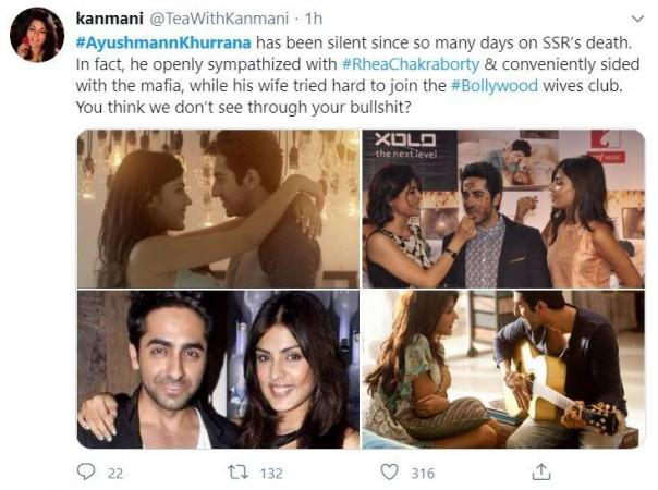 Twitter users target Ayushmann Khurrana for maintaining silence since SSR's death
