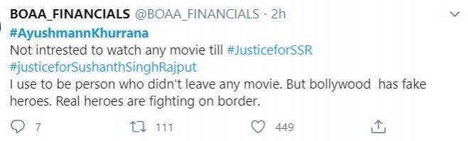 Twitter users target Ayushmann Khurrana for maintaining silence since SSR's death